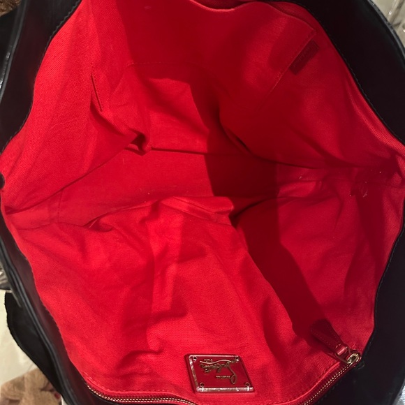 Christian Louboutin Black Leather Suede Spiked Tote - Rare Collection - Picture 4 of 7